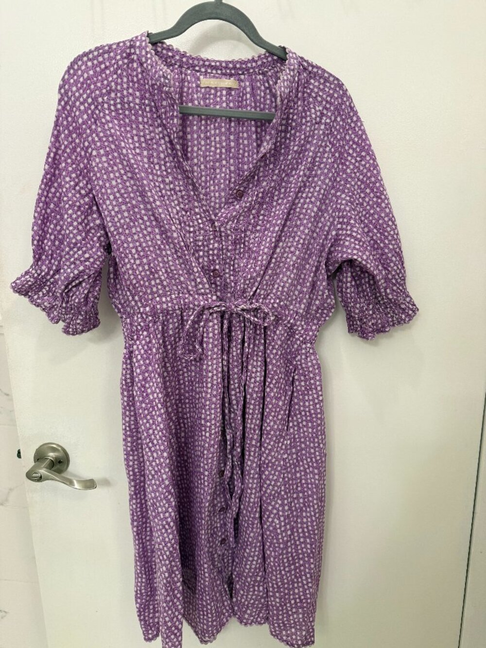 Lola Australia Cover Up / Dress Drawstring Waist Puff Sleeve Size M